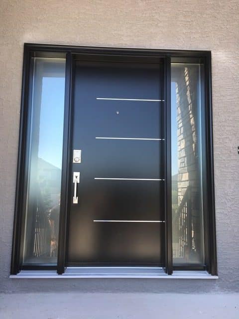 Featured image for “Gorgeous Modern Black Steel Door & Side-lites”